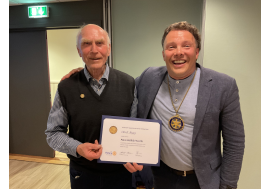 Ål Rotary klubb hedret Ola K Rygg med PHF